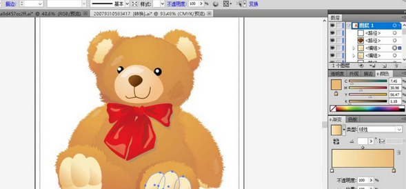 ai制作玩具熊的操作方法