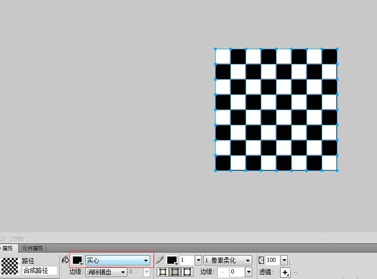 Fireworks绘制五子棋黑白棋盘的具体操作