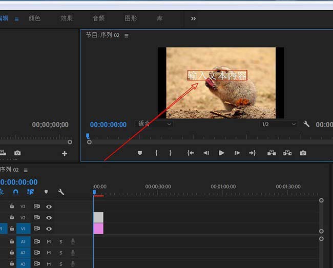 premiere创建文本图层的操作教程