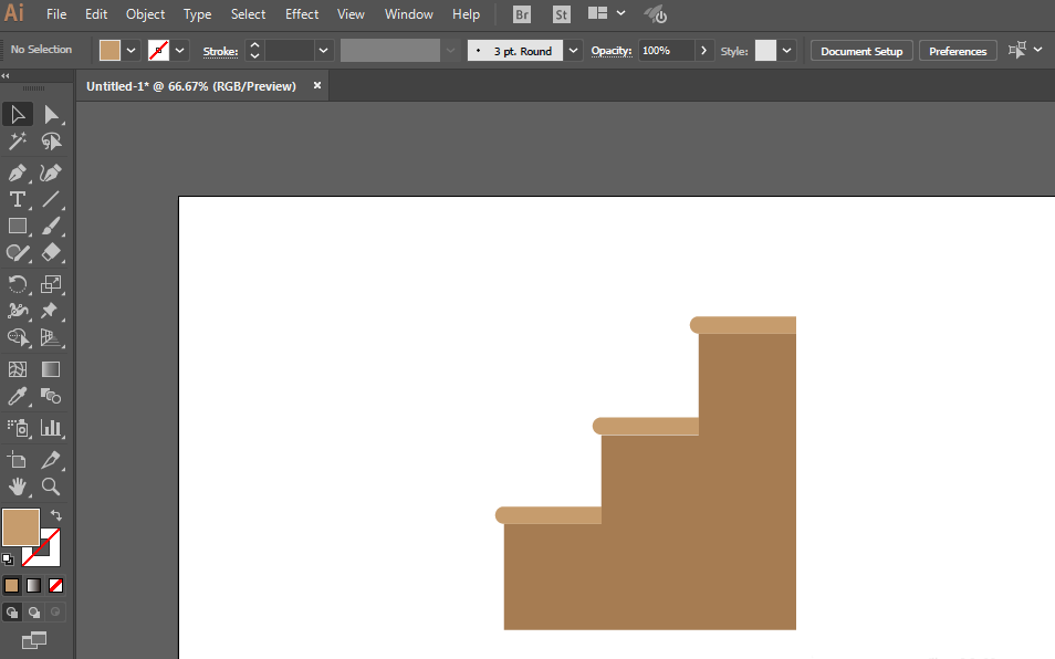ai制作楼梯图标的具体操作