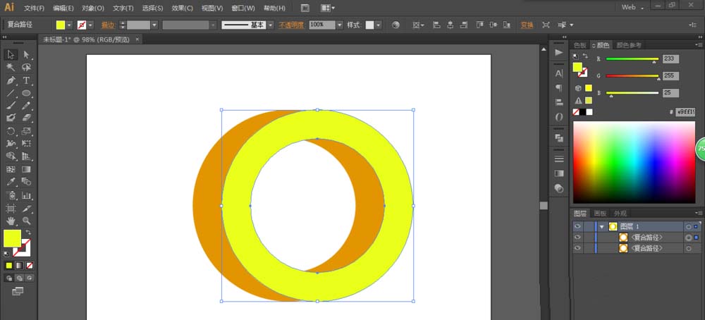 ai绘制3D立体圆环形的图文操作