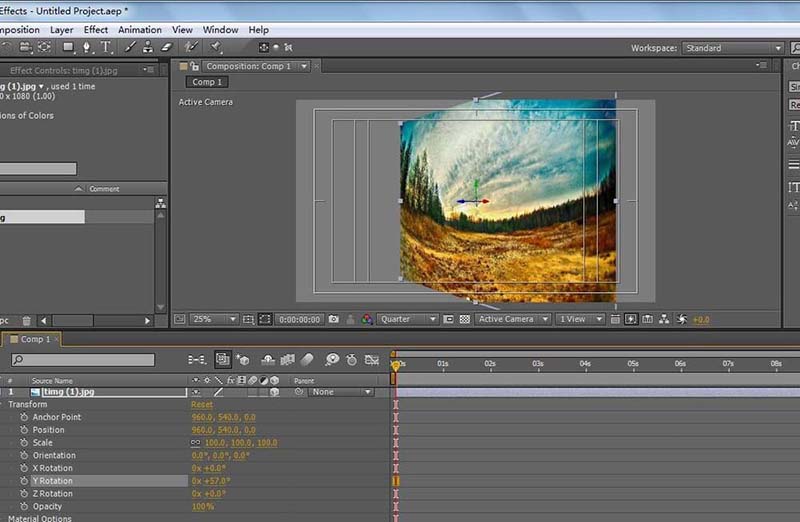 ae打开Y轴旋转动画的流程介绍