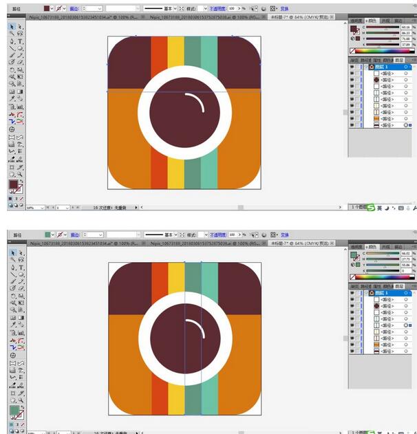 ai绘制彩色相机图标的相关使用内容