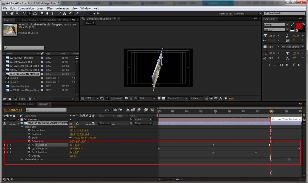 AE为图片制作立体旋转效果的具体操作使用