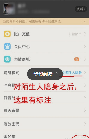 陌陌设置隐身的基础操作