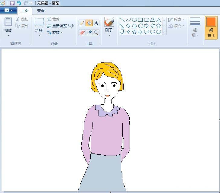 画图工具绘画简笔画人物的具体操作教程