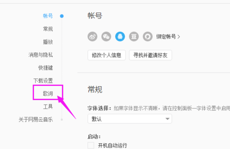 网易云音乐设置软件内显示歌词的详细操作