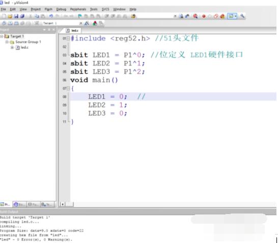 Keil uVision4制作出LED灯效果的详细教程
