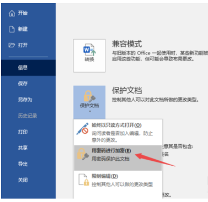 Word2019设置文档保护的操作步骤