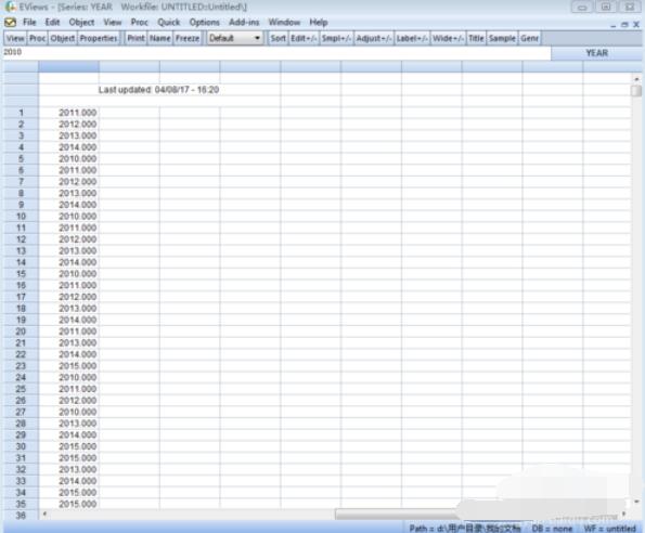 Eviews中录入非平衡面板数据的方法