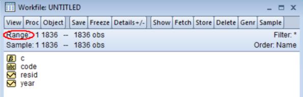 Eviews中录入非平衡面板数据的方法