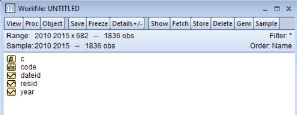 Eviews中录入非平衡面板数据的方法