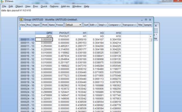 Eviews中录入非平衡面板数据的方法