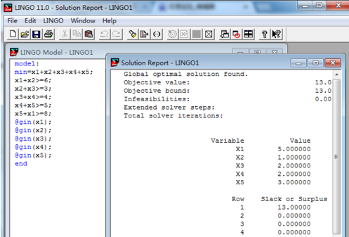 lingo求解整数规划的详细方法