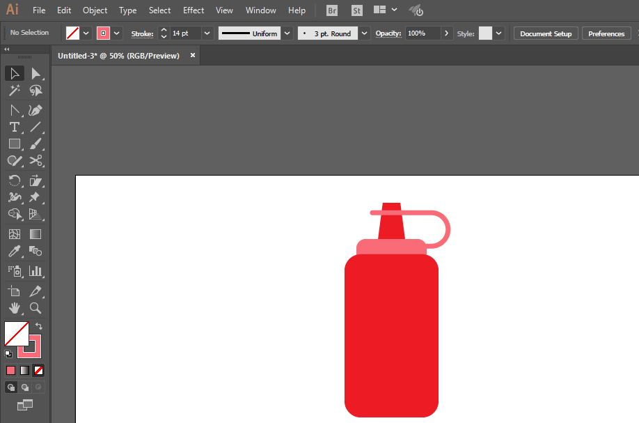 ai制作番茄酱料瓶图标的操作流程