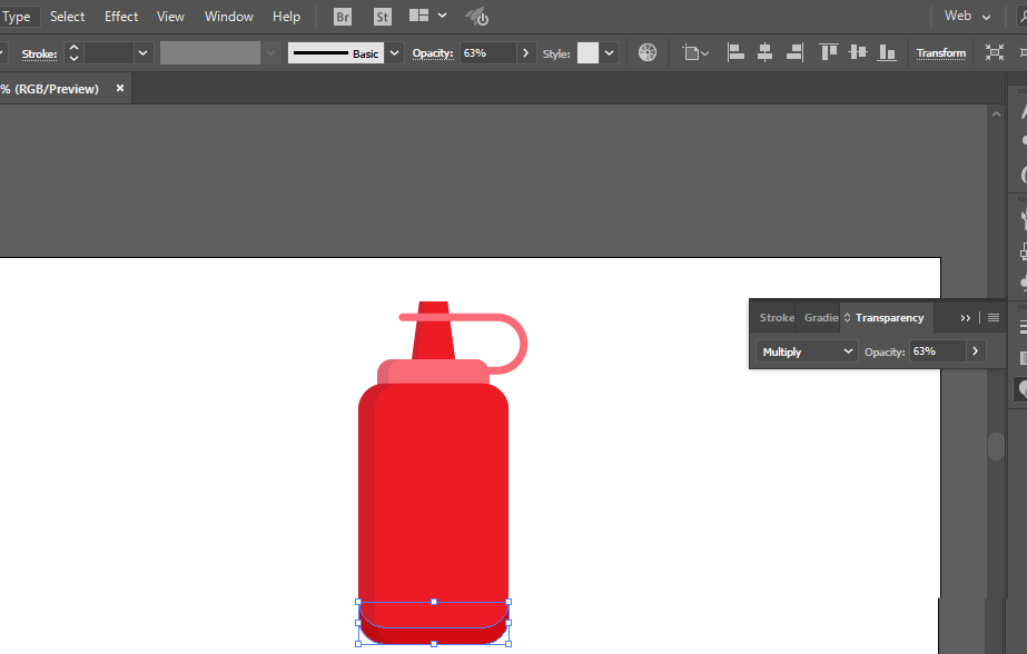 ai制作番茄酱料瓶图标的操作流程