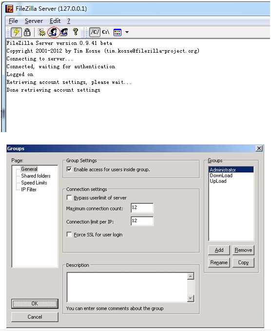 FileZilla配置FTP服务的操作流程