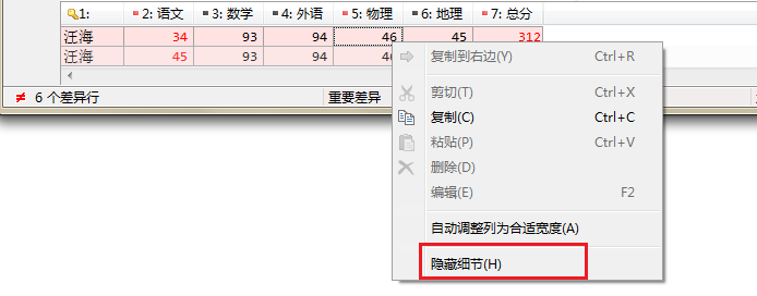 Beyond Compare隐藏和显示文本细节的操作技巧