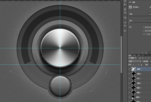 PS临摹一个旋钮的详细操作
