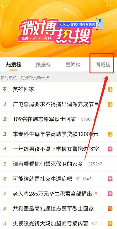 微博绿藤市同城热搜在哪?微博绿藤市同城热搜教程