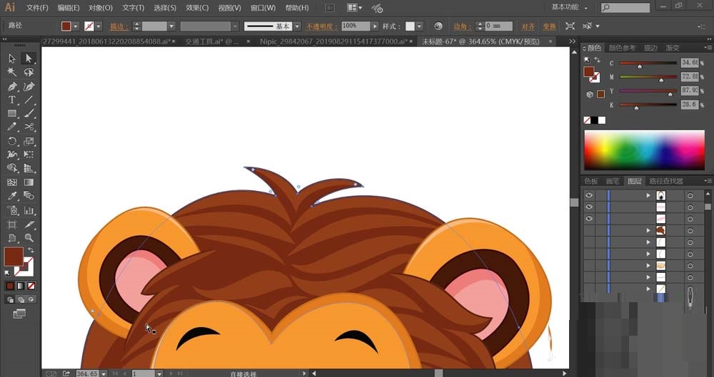 ai制作卡通小狮子头像的图文操作方法