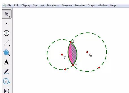 几何画板给相交两圆公共部分涂色的操作方法