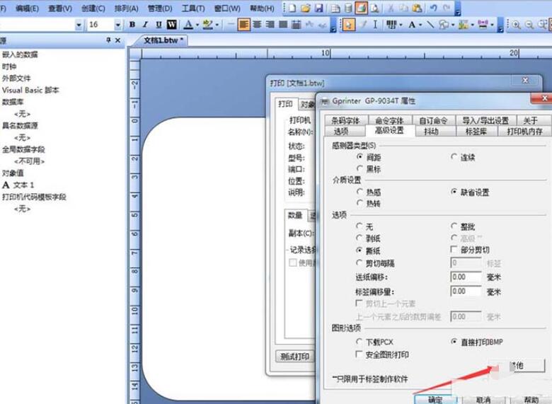 BarTender双排标签纸打印的操作教程