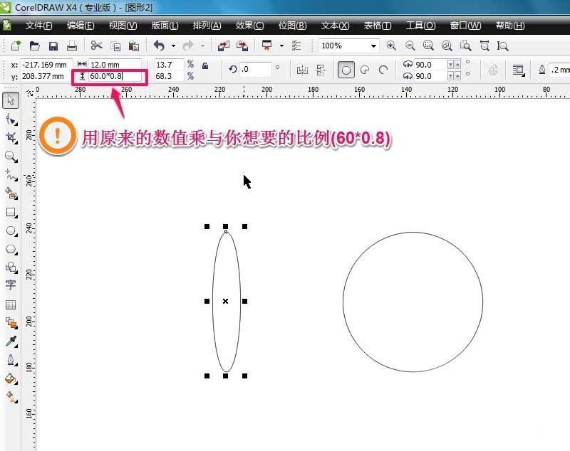 CorelDraw X4调整图形大小的操作步骤