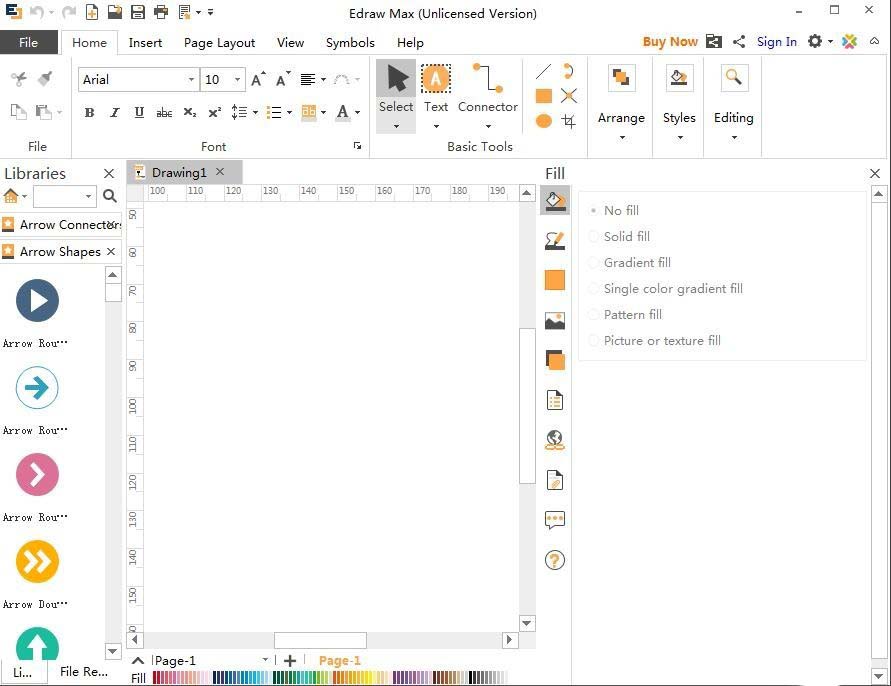 亿图流程图制作软件做出长形弯曲箭头的方法步骤