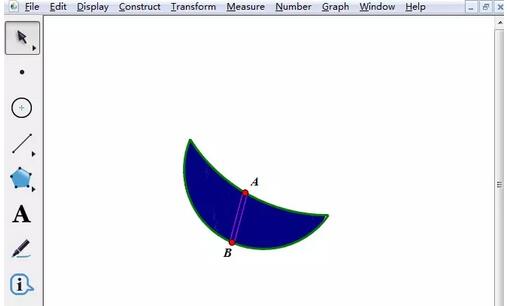 几何画板为月牙图形填充颜色的详细步骤
