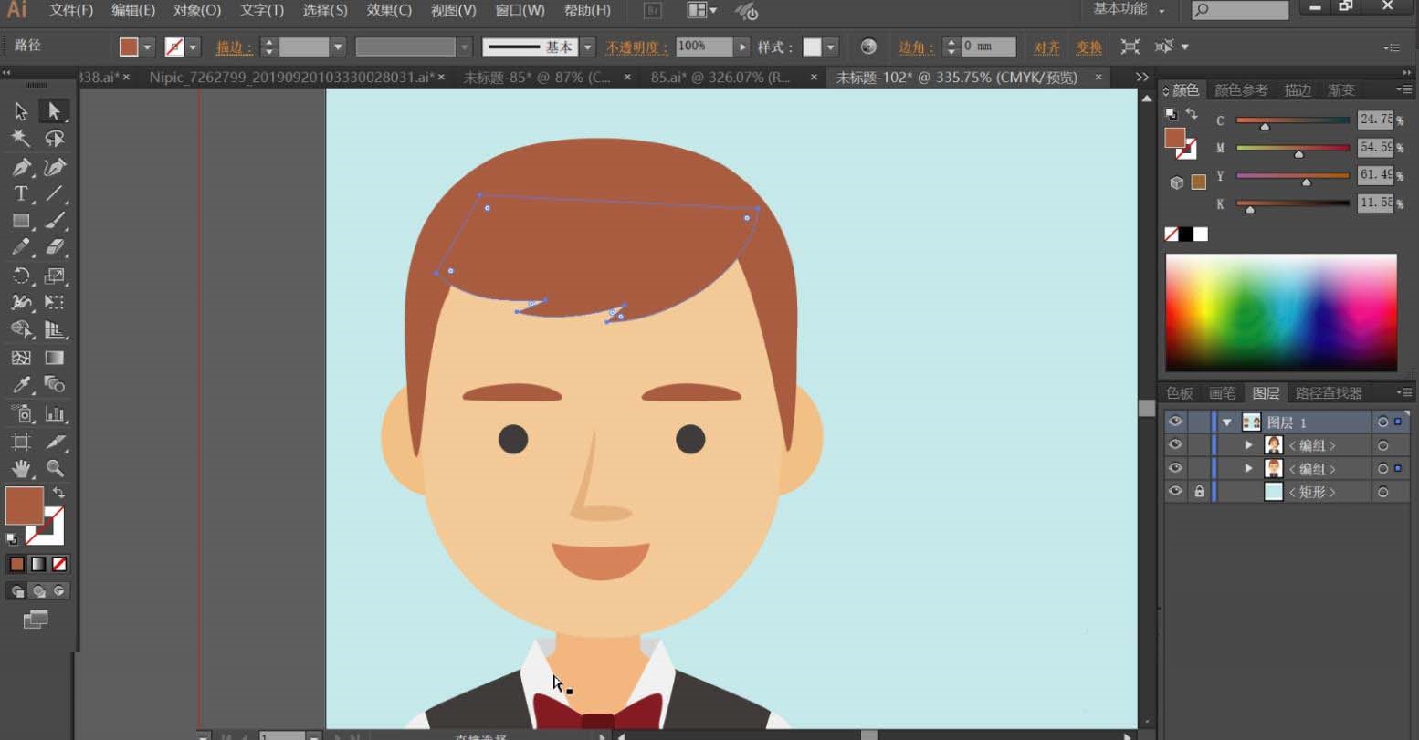 ai画出服头像图标的详细步骤