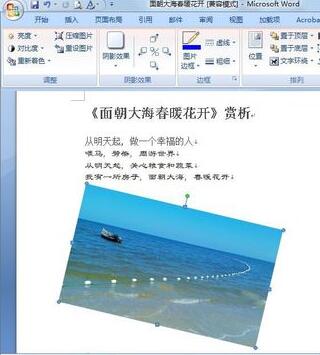 word插入图片后不能移动位置的解决操方法