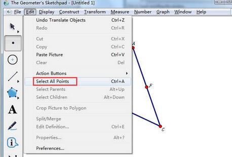 几何画板一次性把所有点隐藏的操作教程