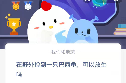 在野外捡到一只巴西龟,可以放生吗?支付宝蚂蚁庄园9月7日答案