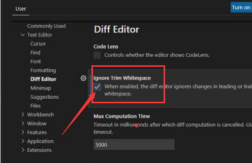 VS Code忽略修剪空白?VS Code忽略修剪空白操作方法介绍