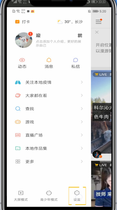 快手中关闭在线状态的方法