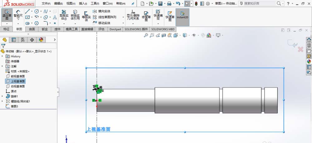 SolidWorks绘制传动轴的操作方法