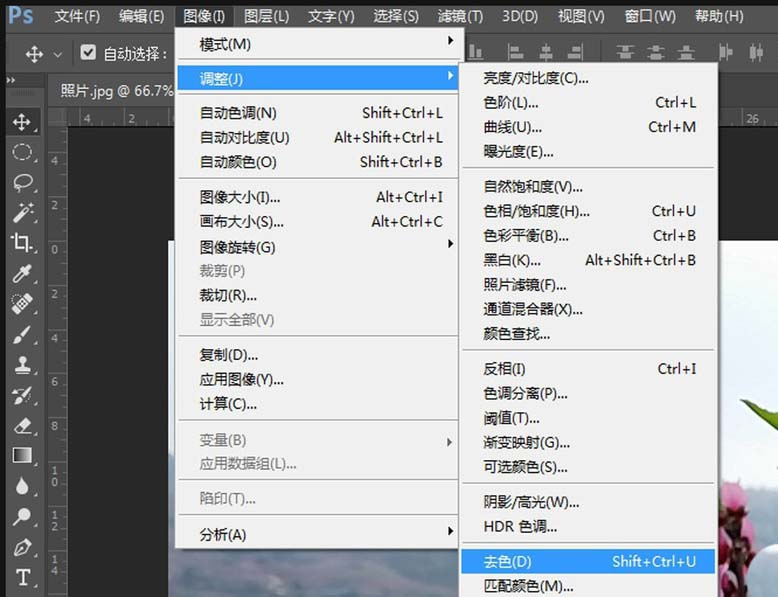 Adobe Photoshop快速制作黑白图片的操作步骤