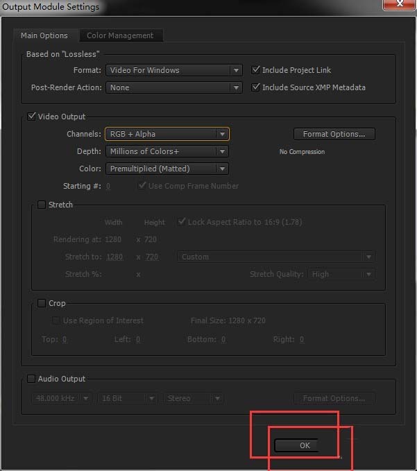 AE输出带Alpha通道的视频格式的方法