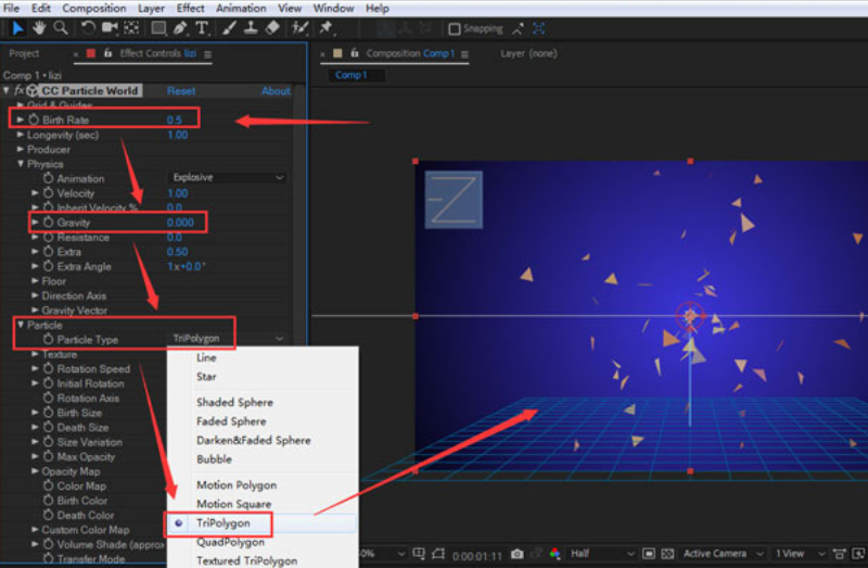 ae粒子特效怎么做？ae制作三角粒子背景动画技巧分享