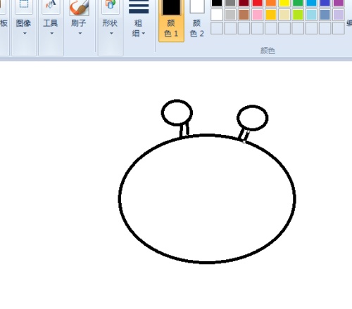画图工具绘制红色螃蟹的操作方法