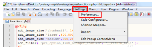 Notepad++配置界面的操作方法