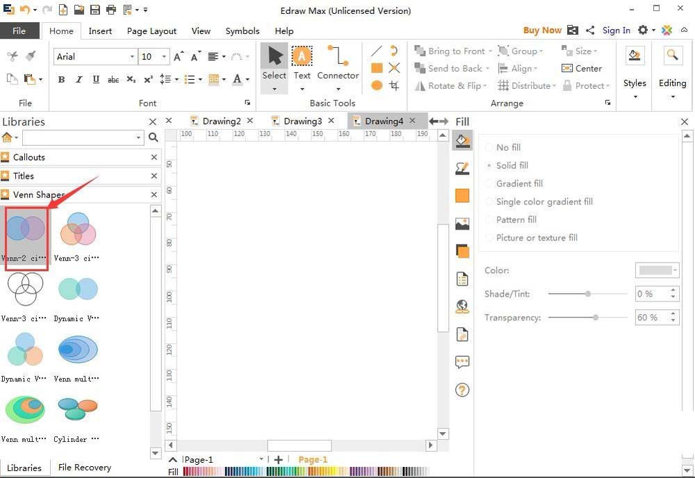 亿图流程图制作软件设计维恩图的方法步骤