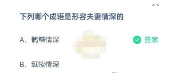 下列哪个成语是形容夫妻情深的?支付宝蚂蚁庄园7月3日答案