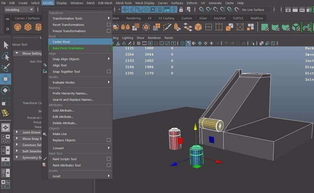 maya将模型改变中心点和方向的具体方法