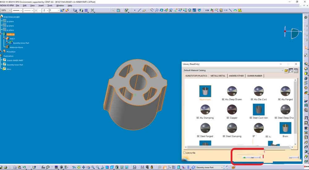 Catia测量模型重量的操作步骤