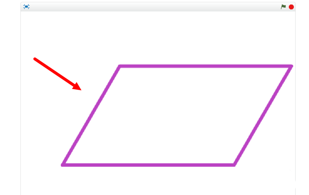 Scratch绘制平行四边形的操作流程