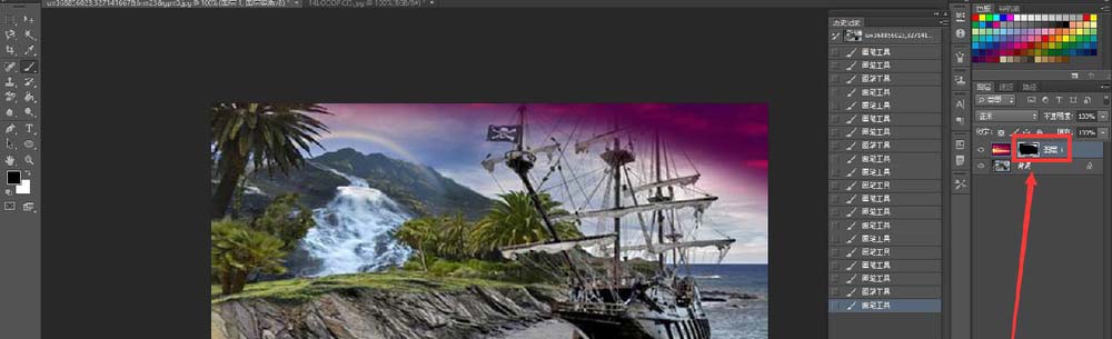photoshop cs6给海盗船合成黄昏特效的图文操作步骤